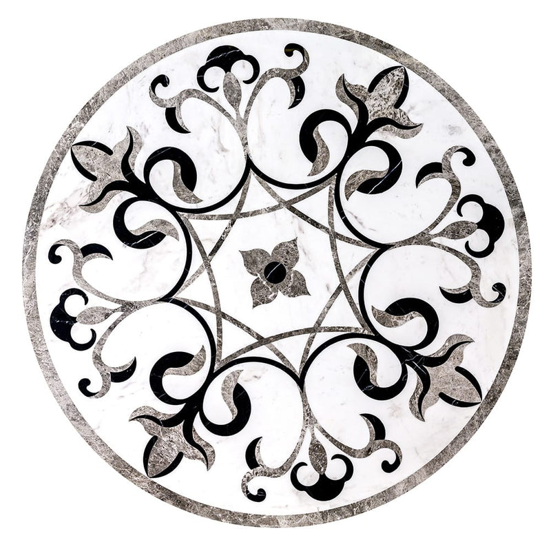 Rafeal Multi Finish Round Marble Medallions 36x36 Marble Multi Finish 36x36 Medallions