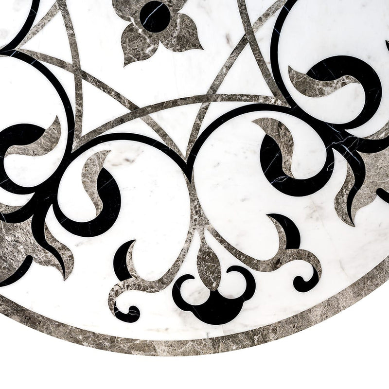 Rafeal Multi Finish Round Marble Medallions 48x48 Marble Multi Finish 48x48 Medallions — 1