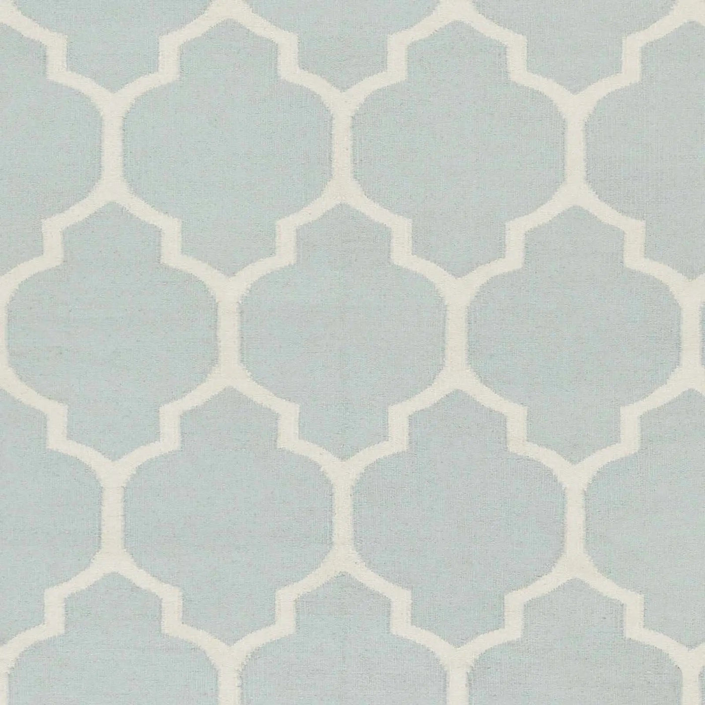 Ragan Ice Blue Trellis Cotton Rug - Clearance by Boutique Rugs