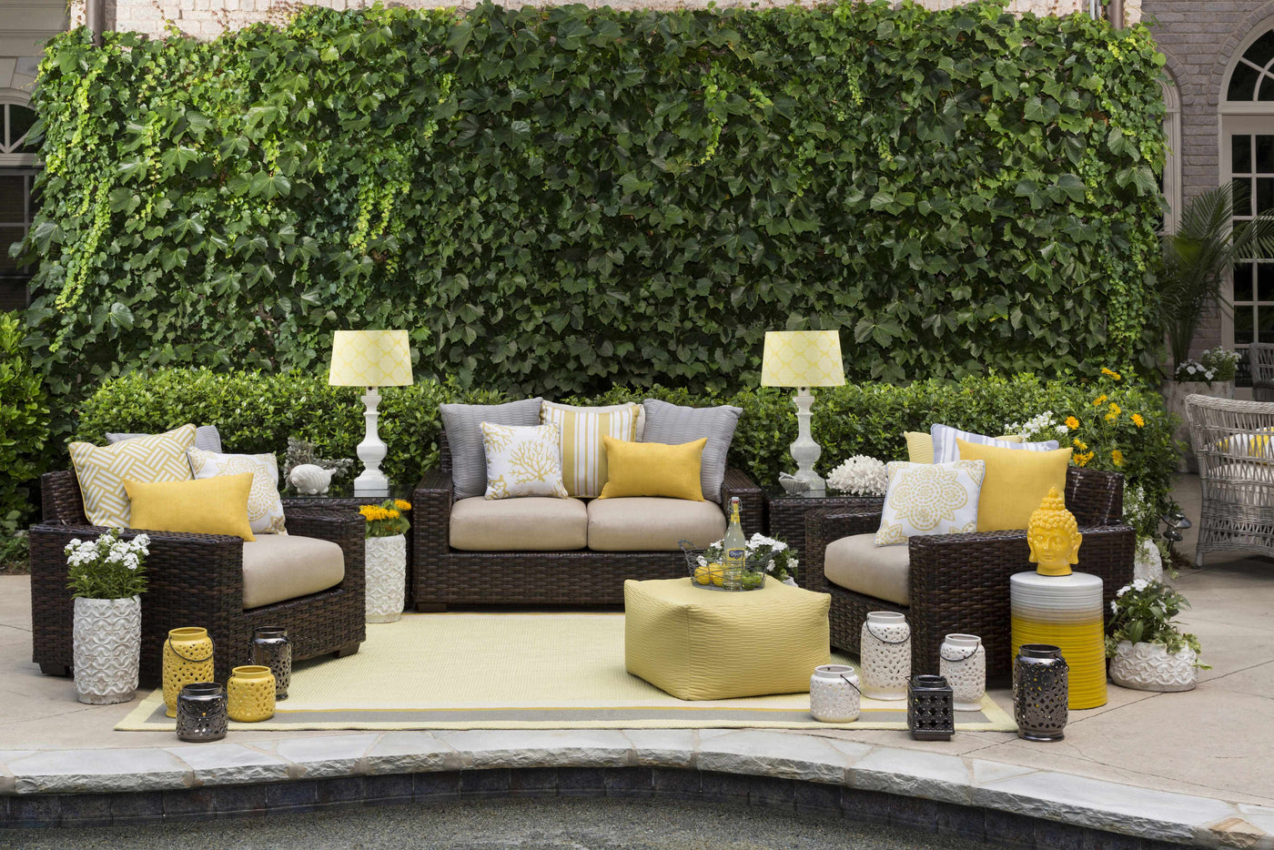 Jeiseyville Yellow Geometric Outdoor Ceramic Lantern by Boutique Rugs