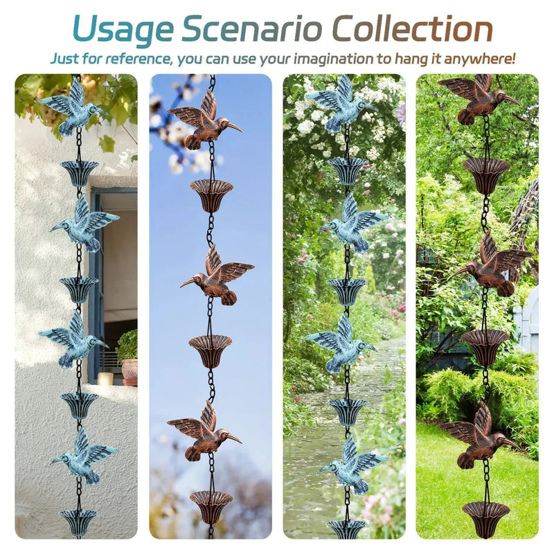 Rain Chain - Cascading Metal 8.53ft by House Of Avana