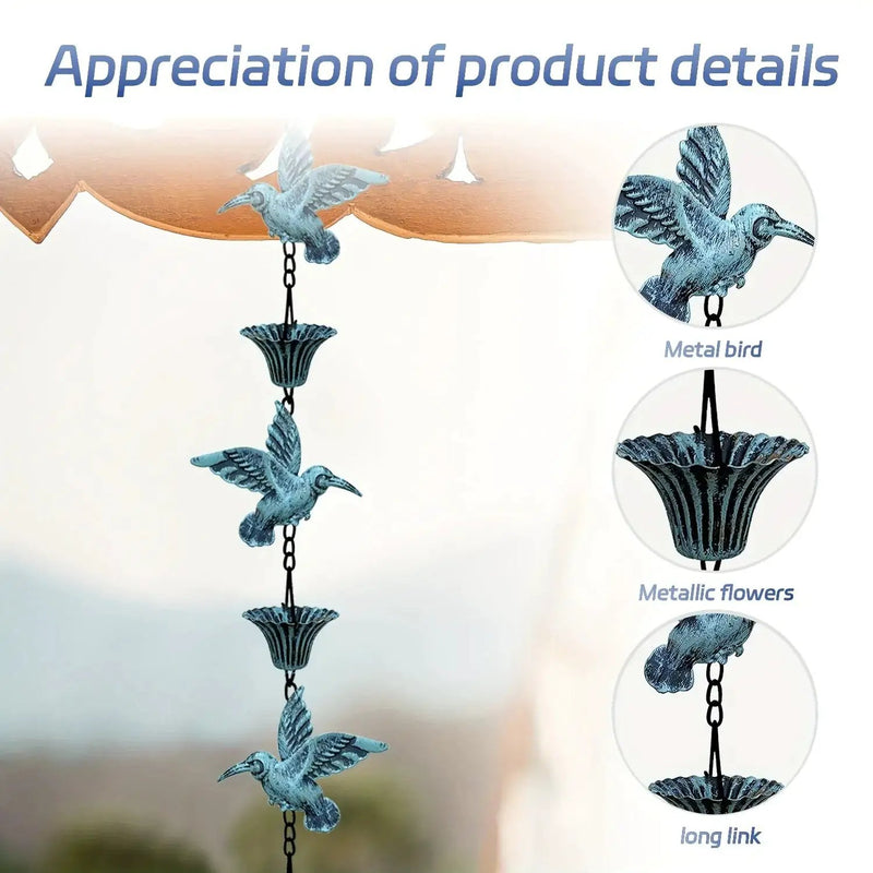 Rain Chain - Cascading Metal 8.53ft by House Of Avana