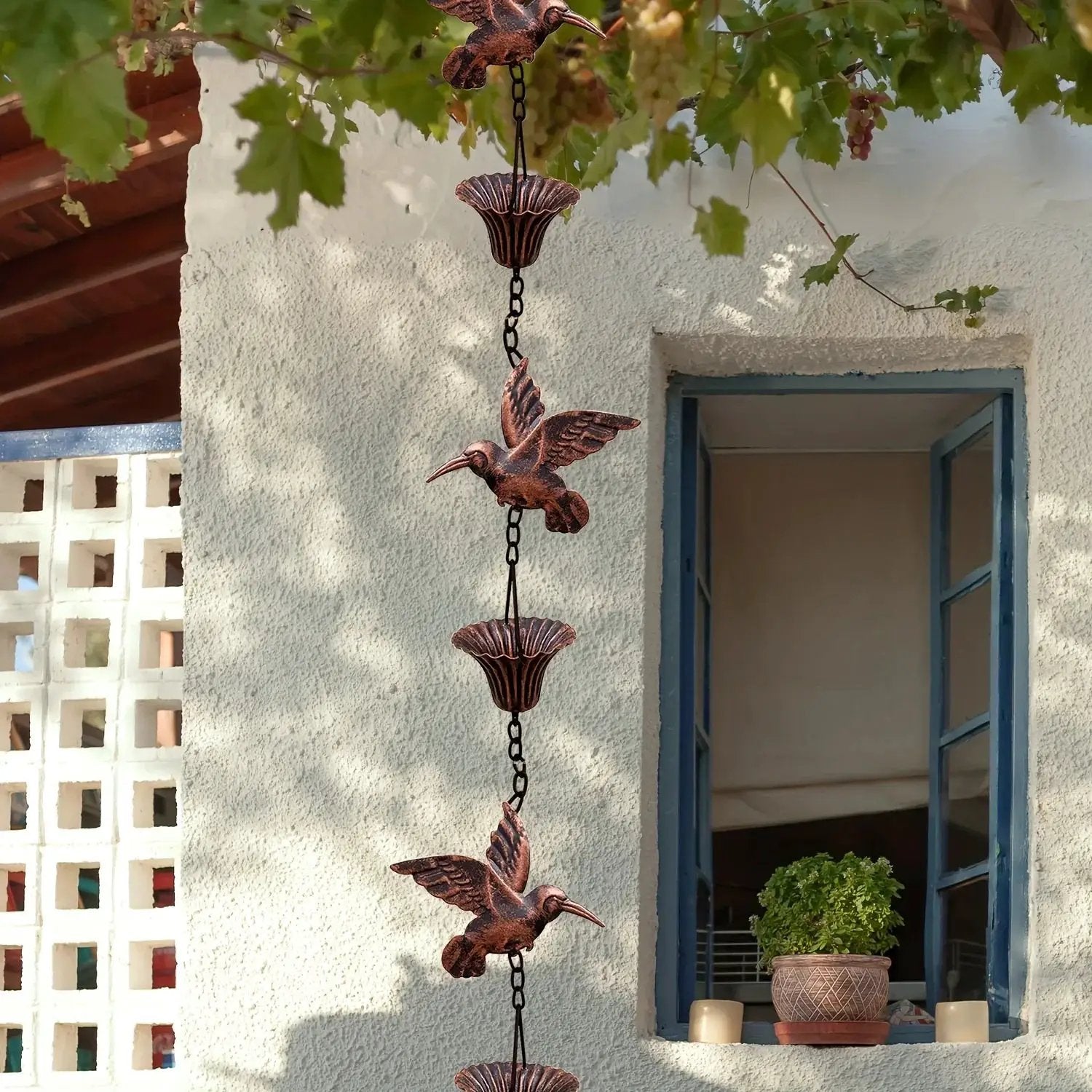 Rain Chain - Cascading Metal 8.53ft by House Of Avana