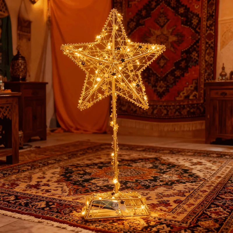 Ramadan Decoration - Star-Studded Metal with LED Lights by House Of Avana