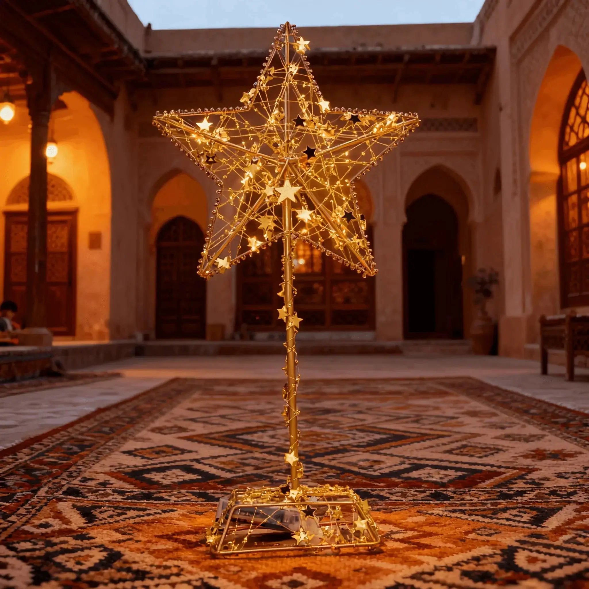 Ramadan Decoration - Star-Studded Metal with LED Lights by House Of Avana