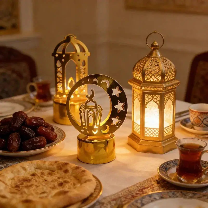 Ramadan Lamp - Star and Moon Ceramic Desk by House Of Avana