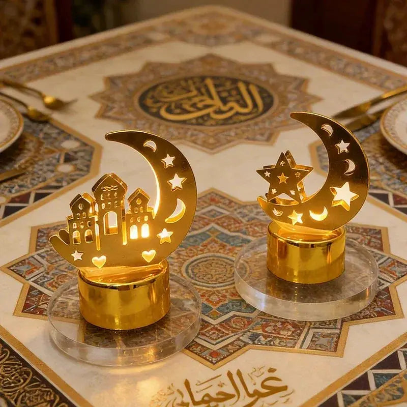 Ramadan Lamp - Star and Moon Ceramic Desk by House Of Avana