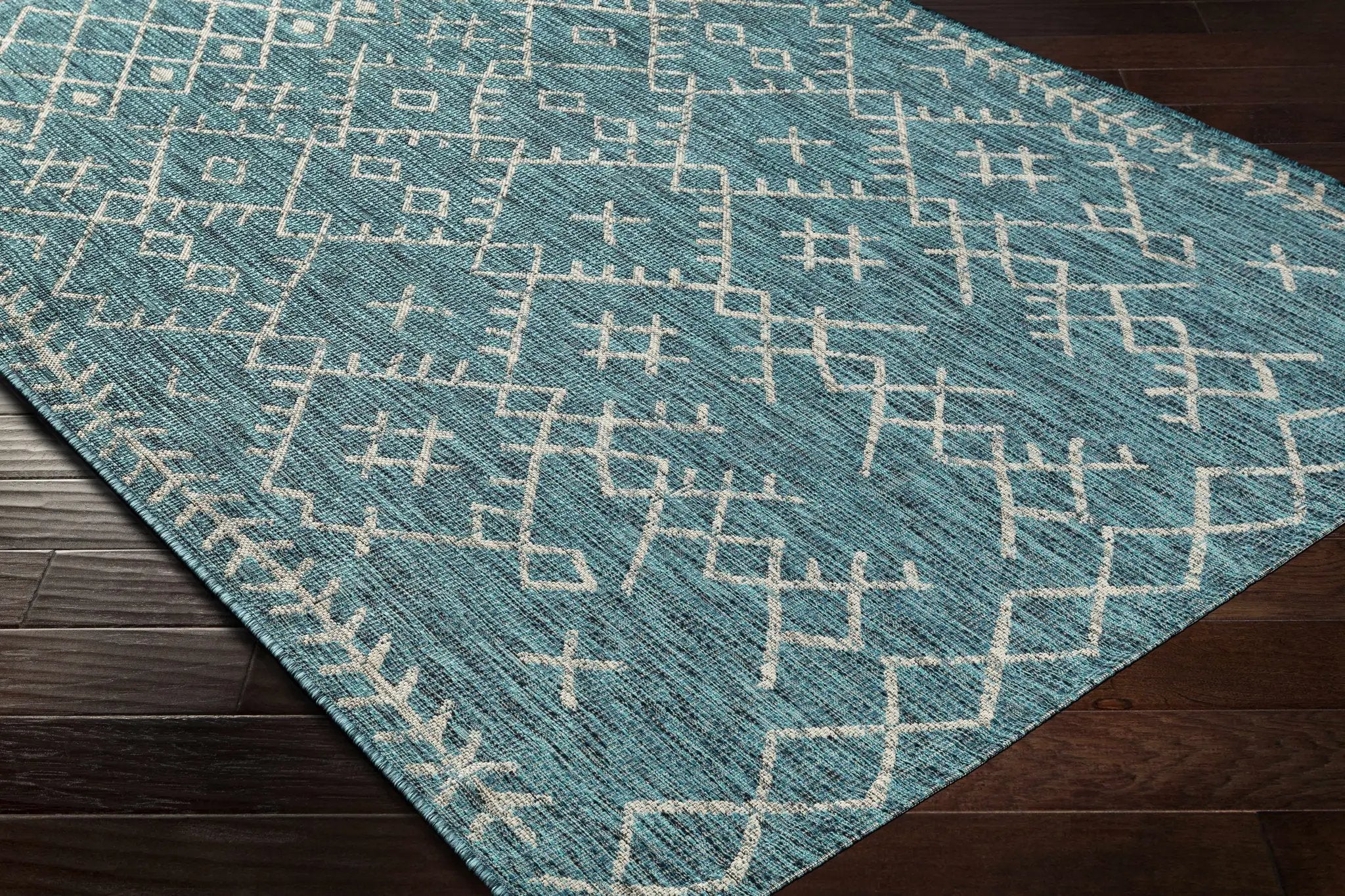 Maunawili Aqua Nordic Outdoor Rug by Boutique Rugs