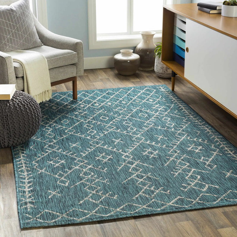 Maunawili Aqua Nordic Outdoor Rug by Boutique Rugs