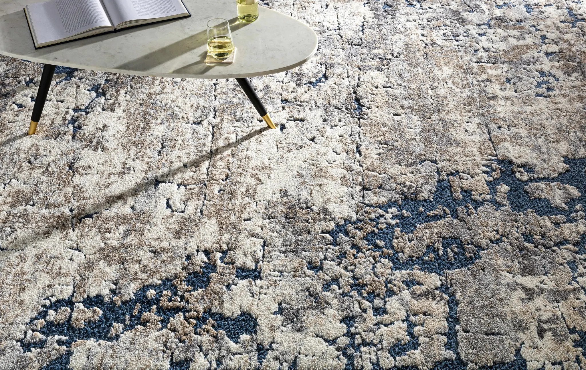Ratho Rock Pattern Thick Rug by Boutique Rugs