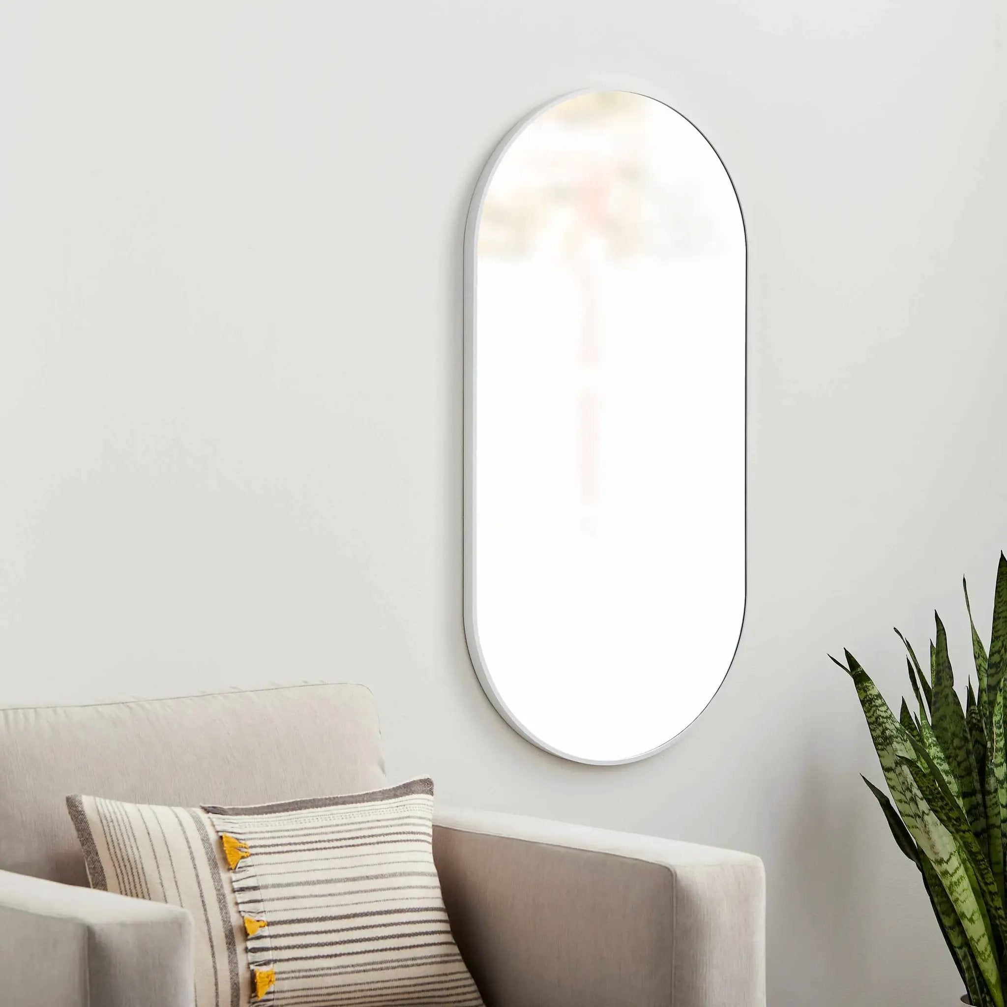 Hagenburg White Iron Frame Mirror by Boutique Rugs