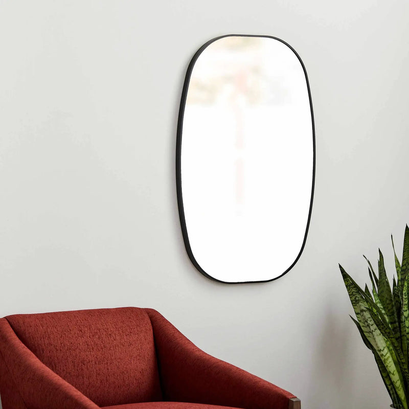 Kopparberg Black Gold Frame Round Mirror by Boutique Rugs
