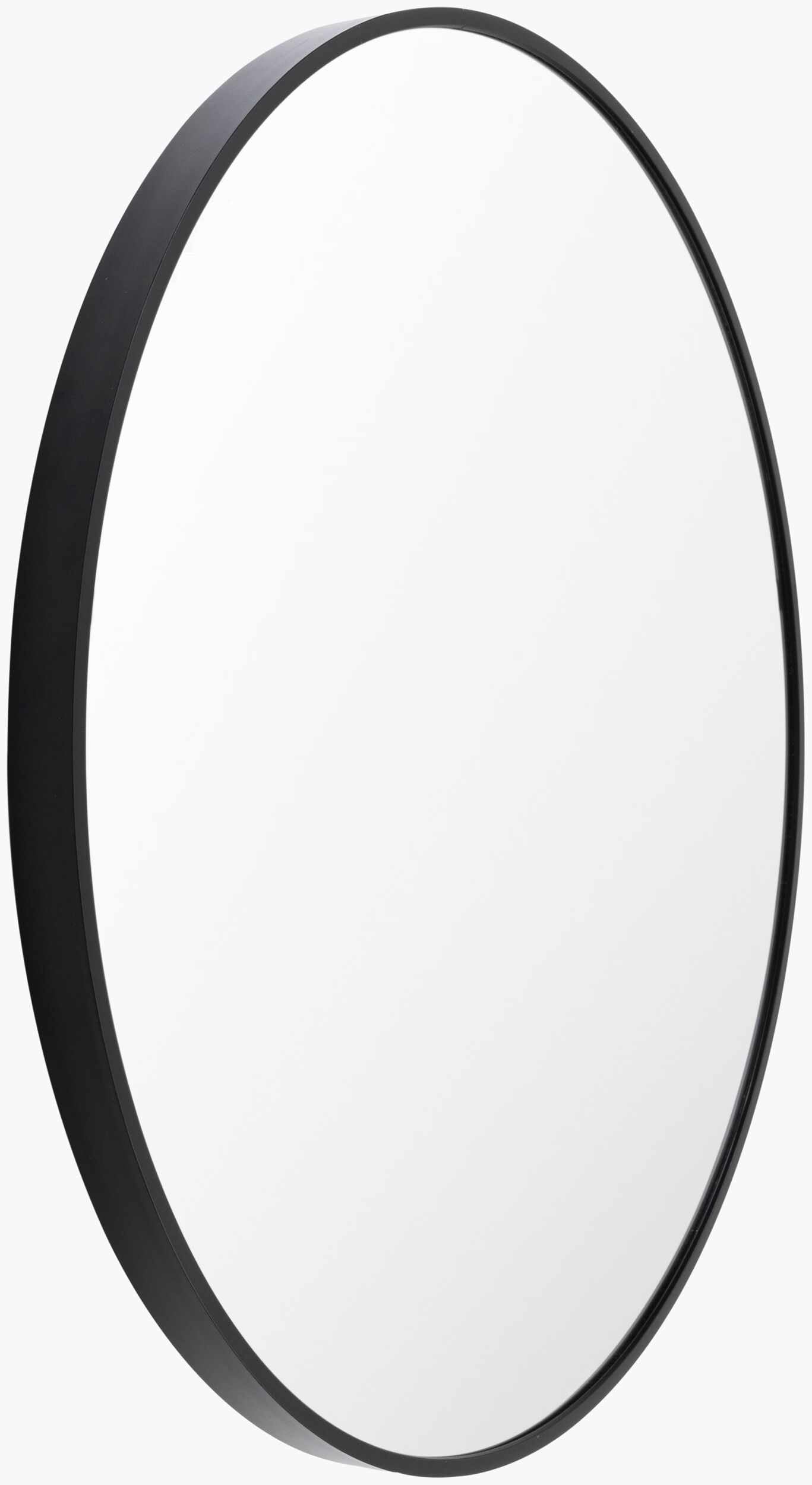 Round Mirror with Black Aluminum Frame by Boutique Rugs