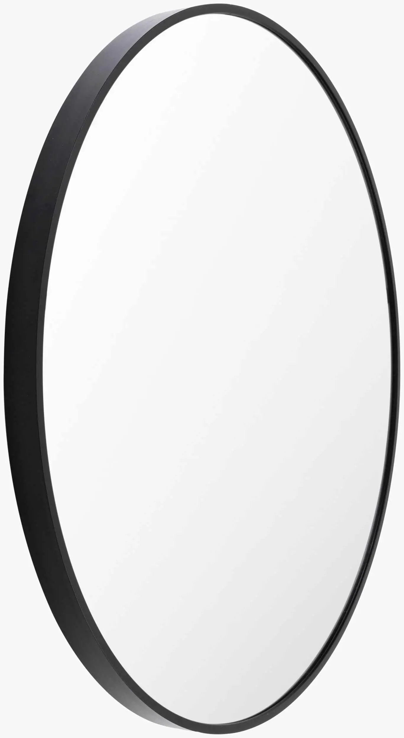 Round Mirror with Black Aluminum Frame by Boutique Rugs