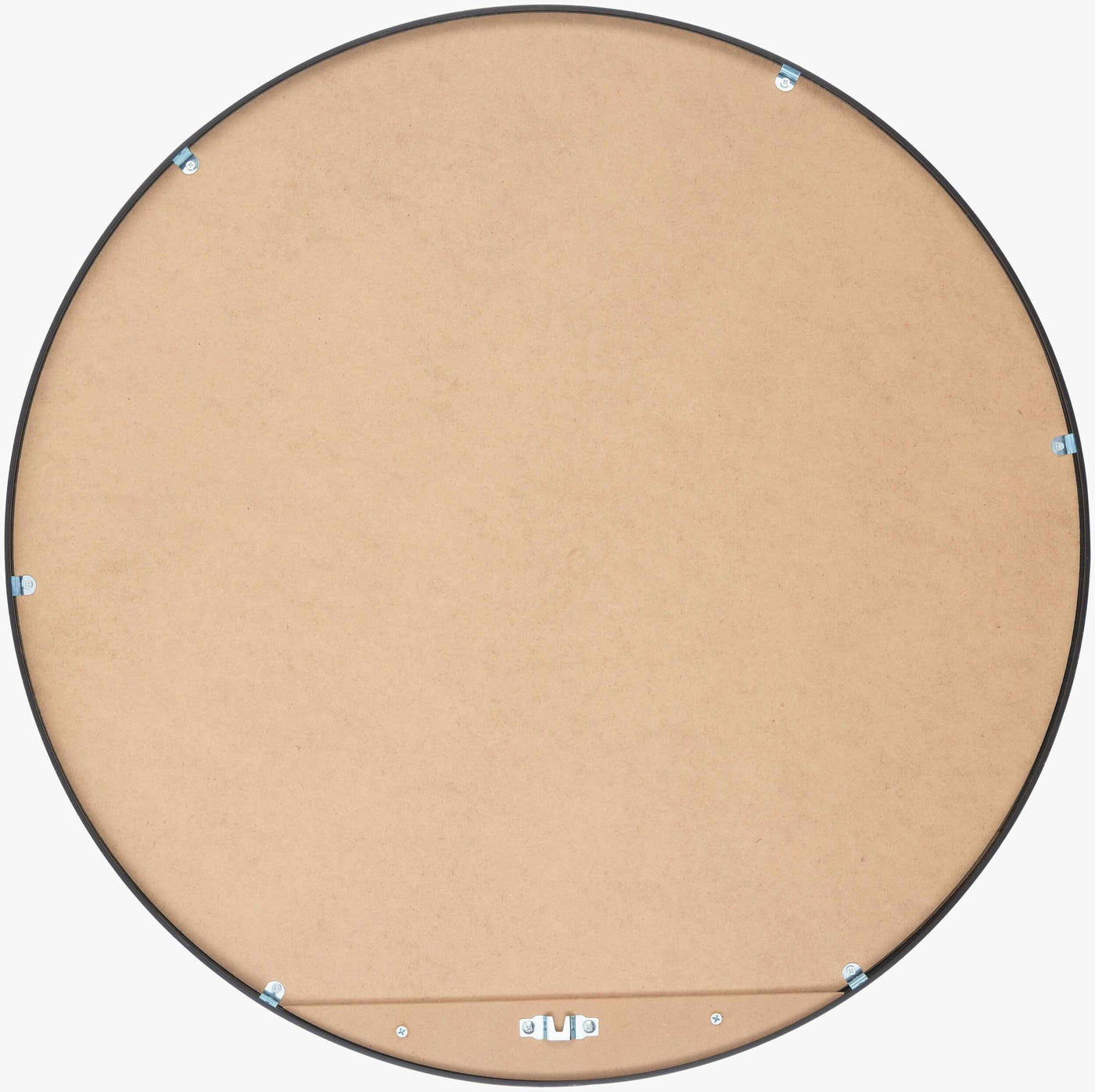 Round Mirror with Black Aluminum Frame by Boutique Rugs