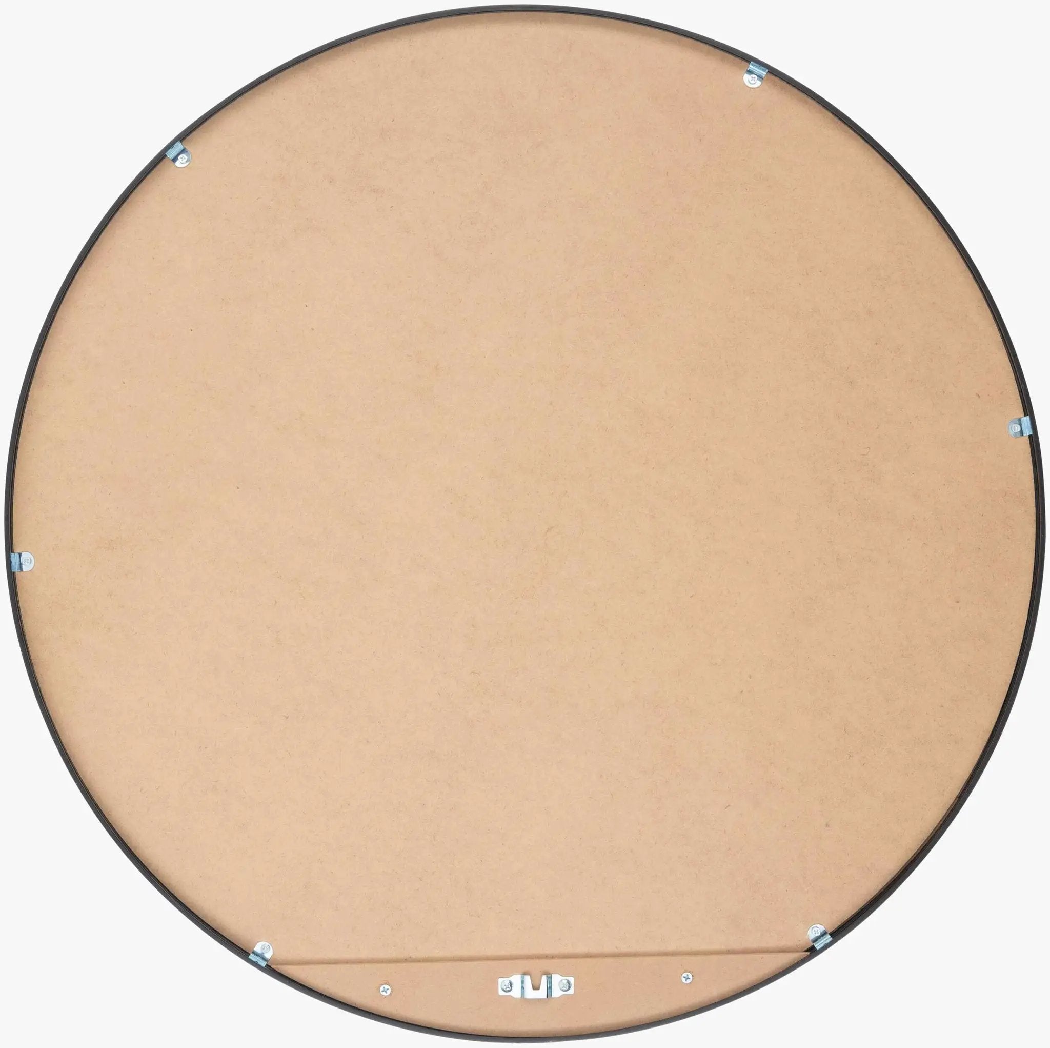 Round Mirror with Black Aluminum Frame by Boutique Rugs