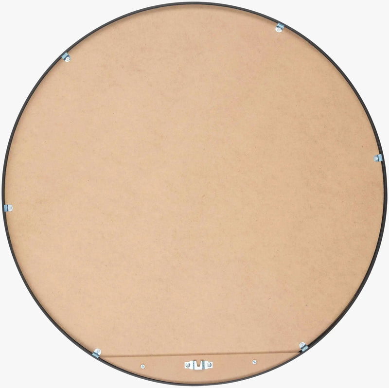 Round Mirror with Black Aluminum Frame by Boutique Rugs
