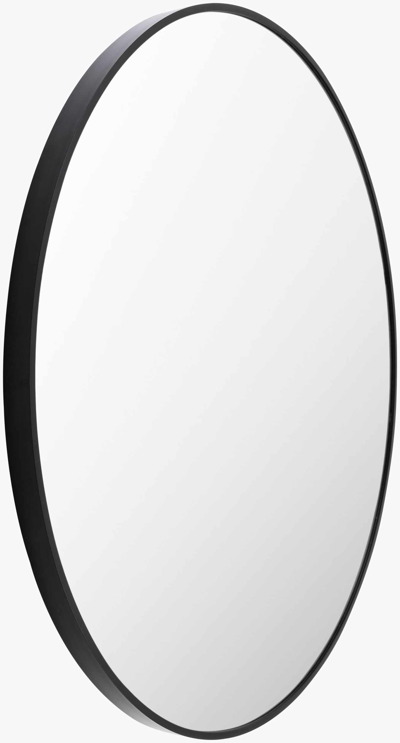 Round Mirror with Black Aluminum Frame by Boutique Rugs