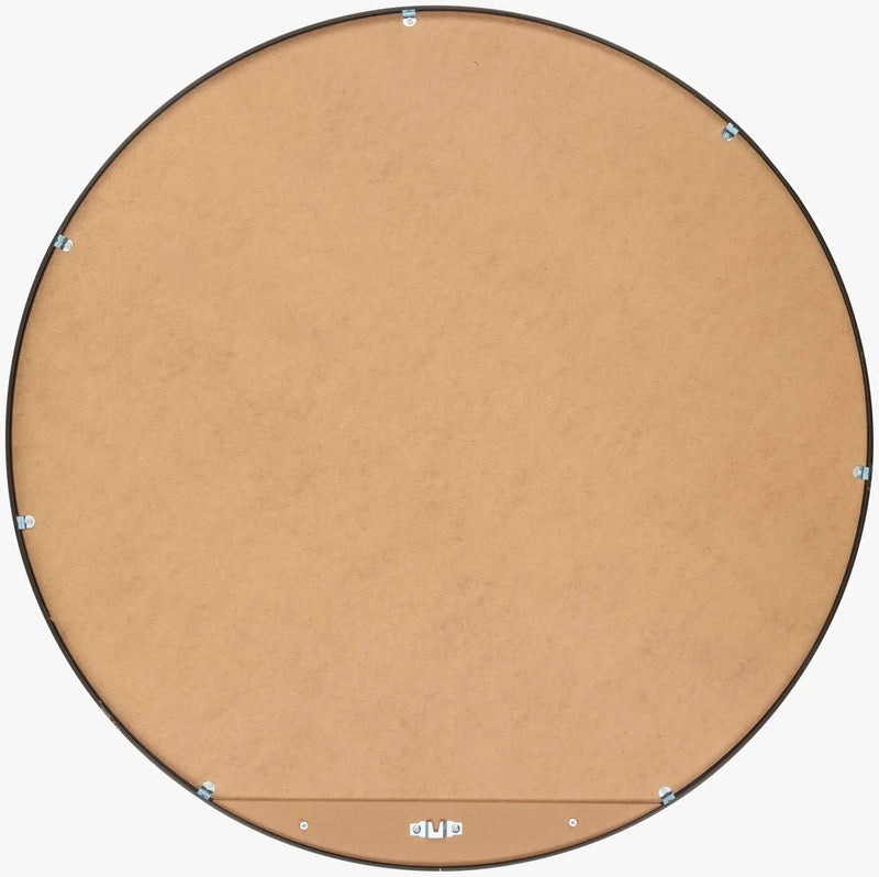 Round Mirror with Black Aluminum Frame by Boutique Rugs