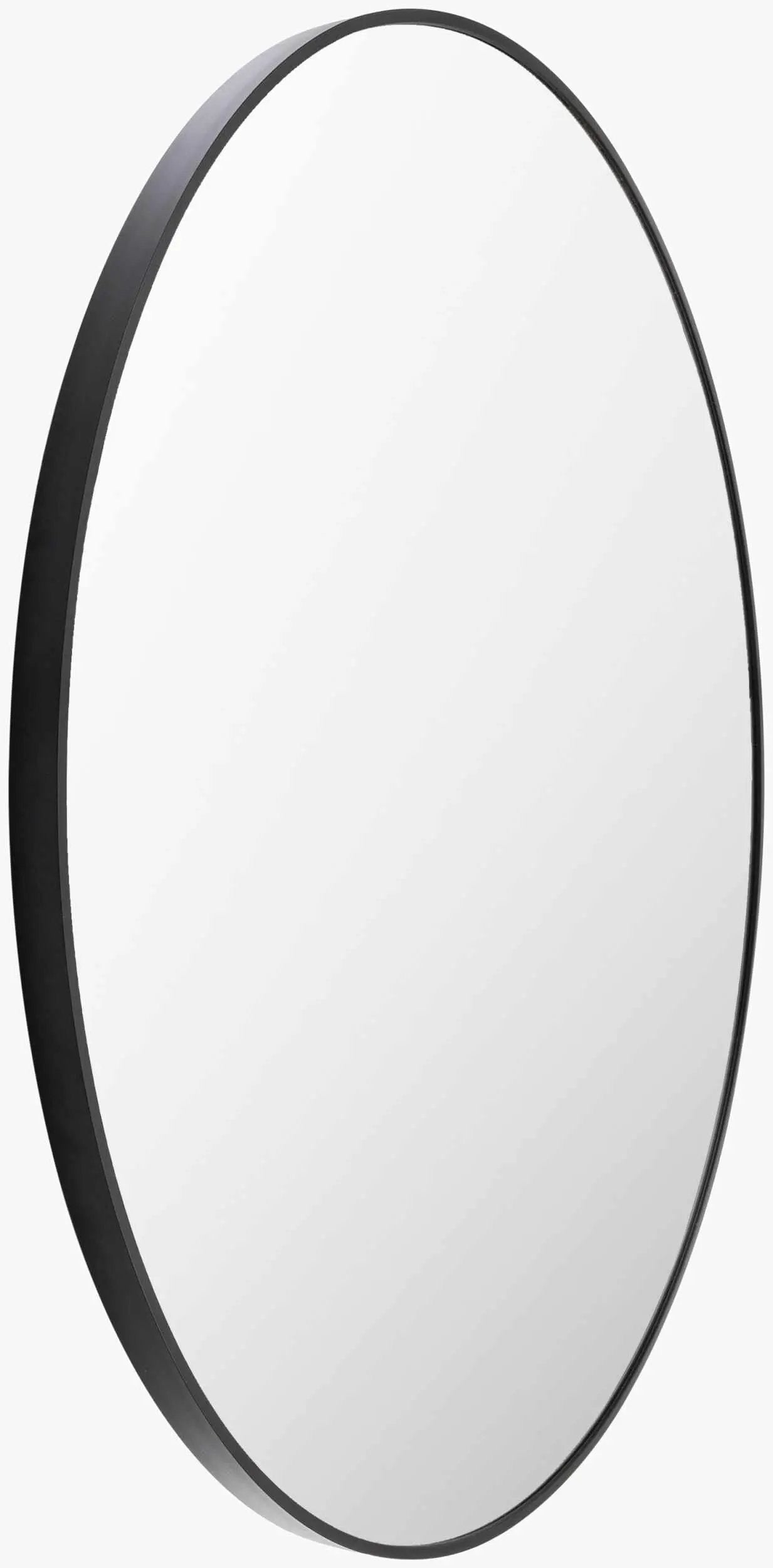 Round Mirror with Black Aluminum Frame by Boutique Rugs