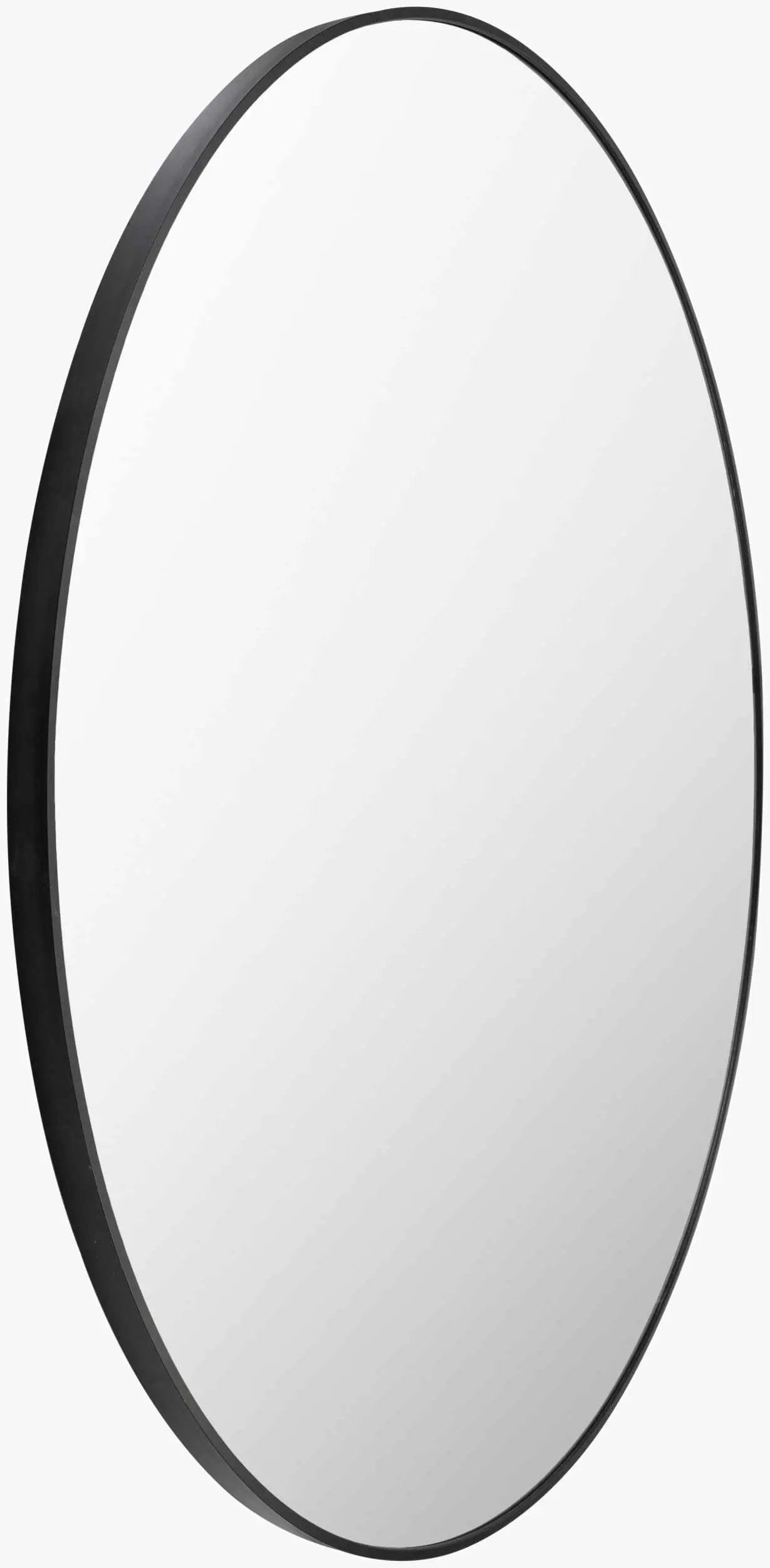 Round Mirror with Black Aluminum Frame by Boutique Rugs