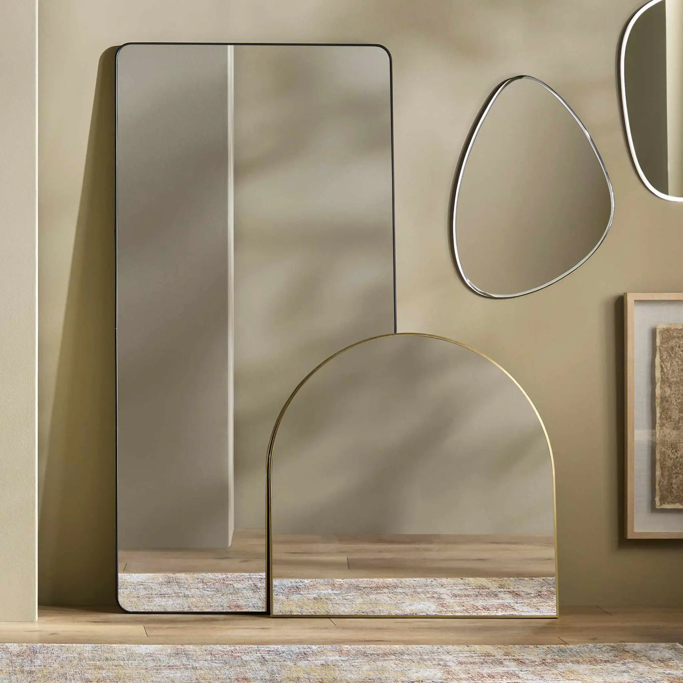 Brembilla Gold Modern Mirror by Boutique Rugs