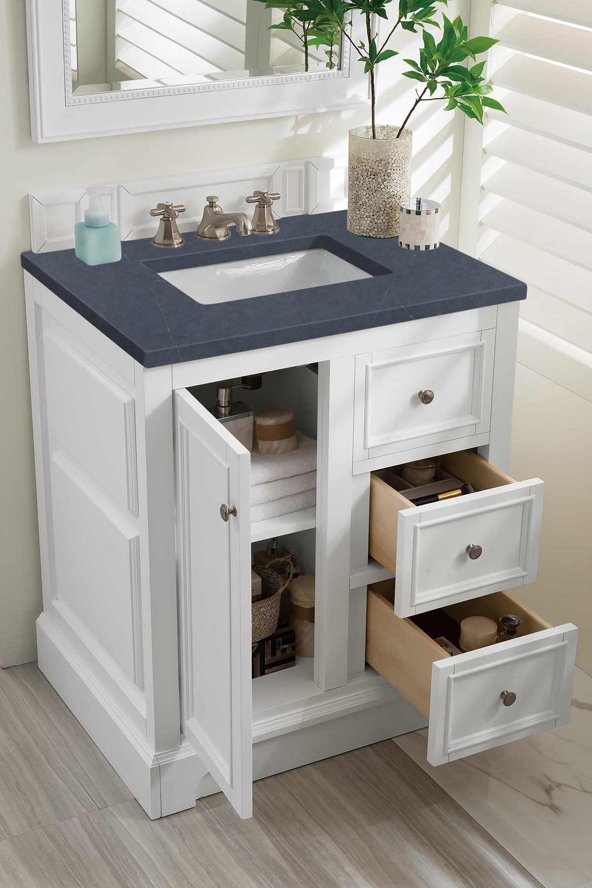 James Martin De Soto 30" Single Bathroom Vanity, Bright White, view 33