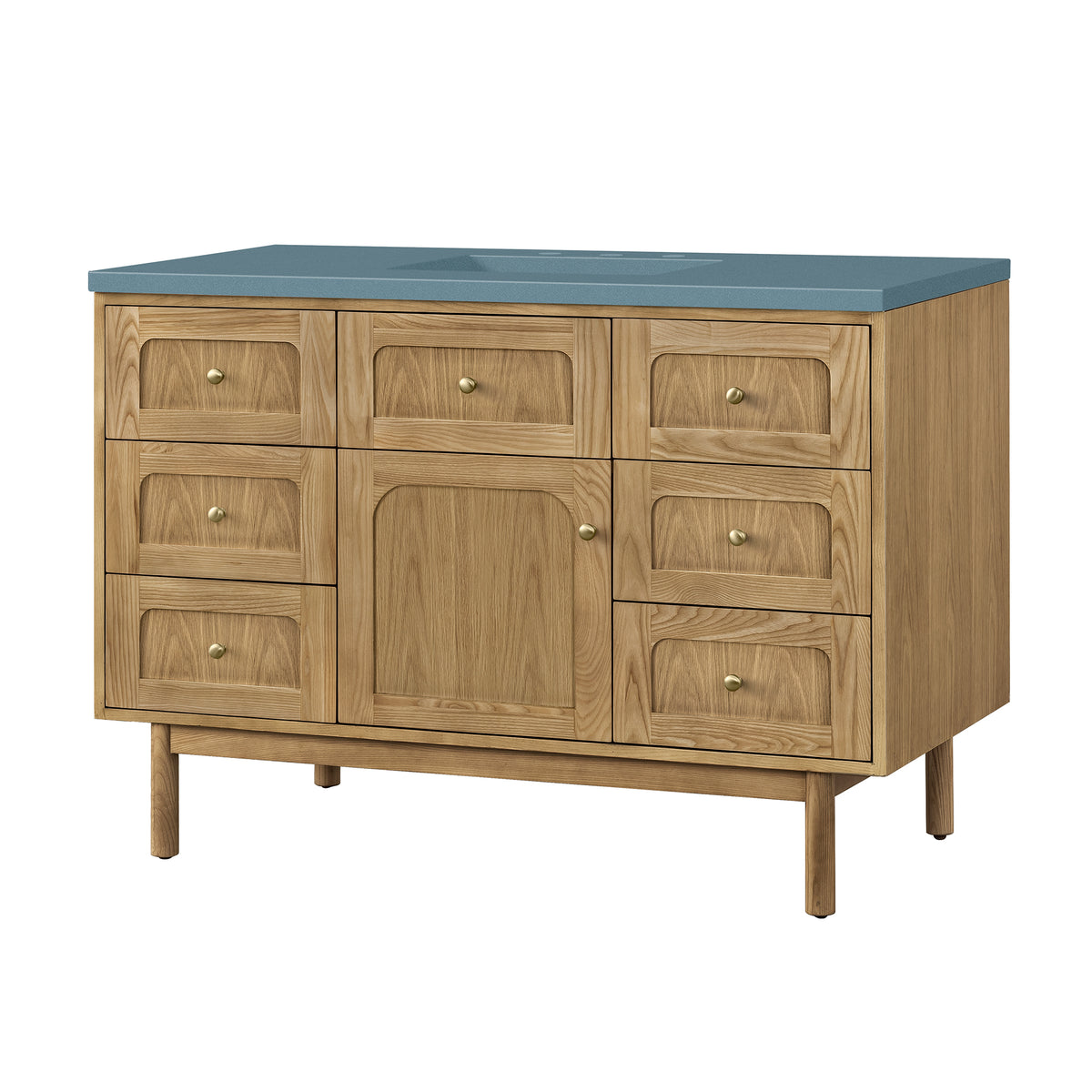 James Martin Laurent 48" Dual Mount Single Bathroom Vanity, Light Natural Oak, view 28