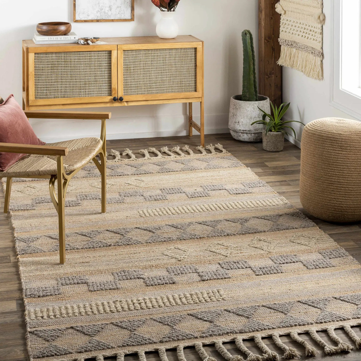 Ardee Totem Jute&Wool Blend Rug - Clearance by Boutique Rugs