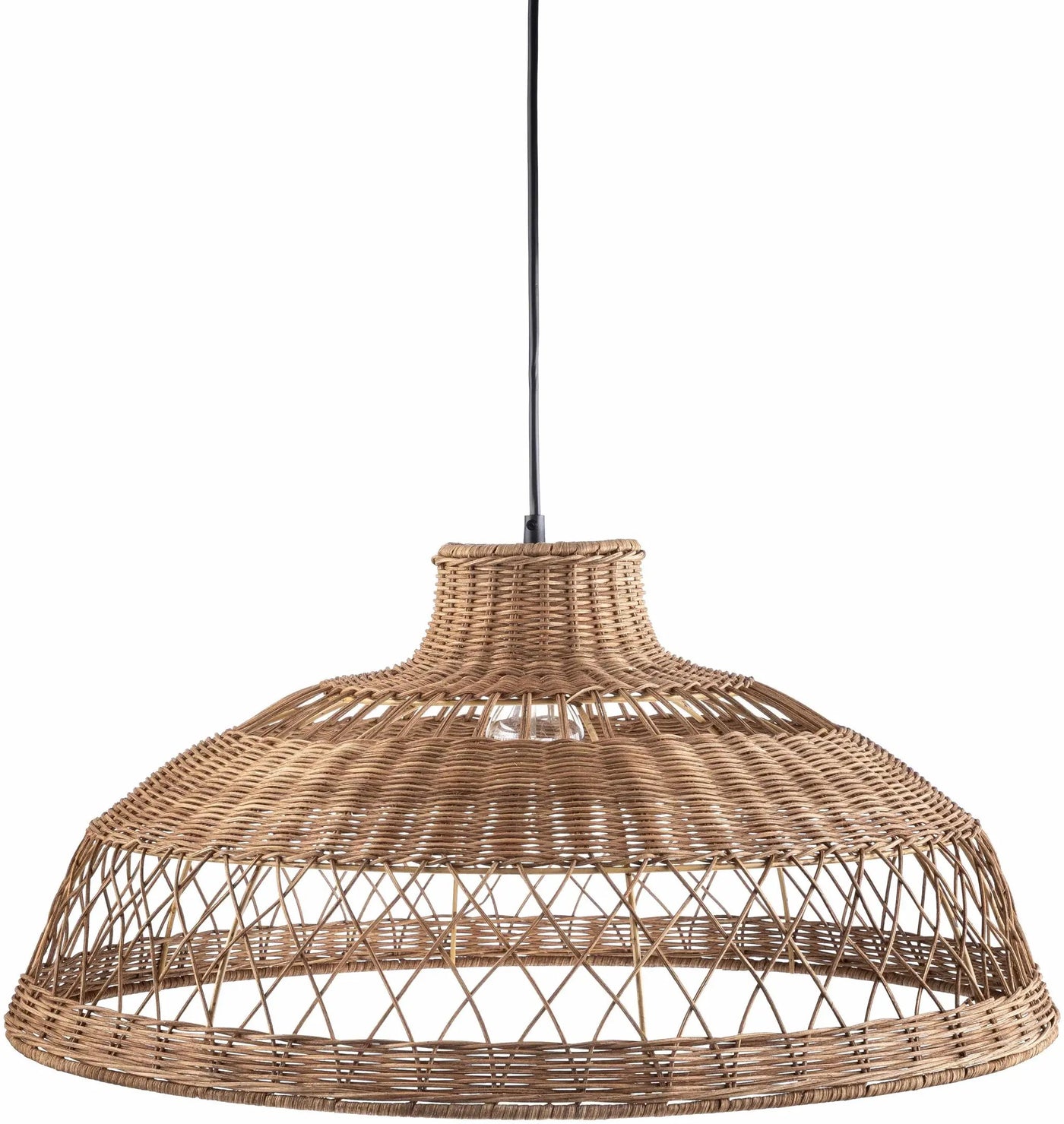 Bailleval Dark Brown Rattan Pendant by Boutique Rugs