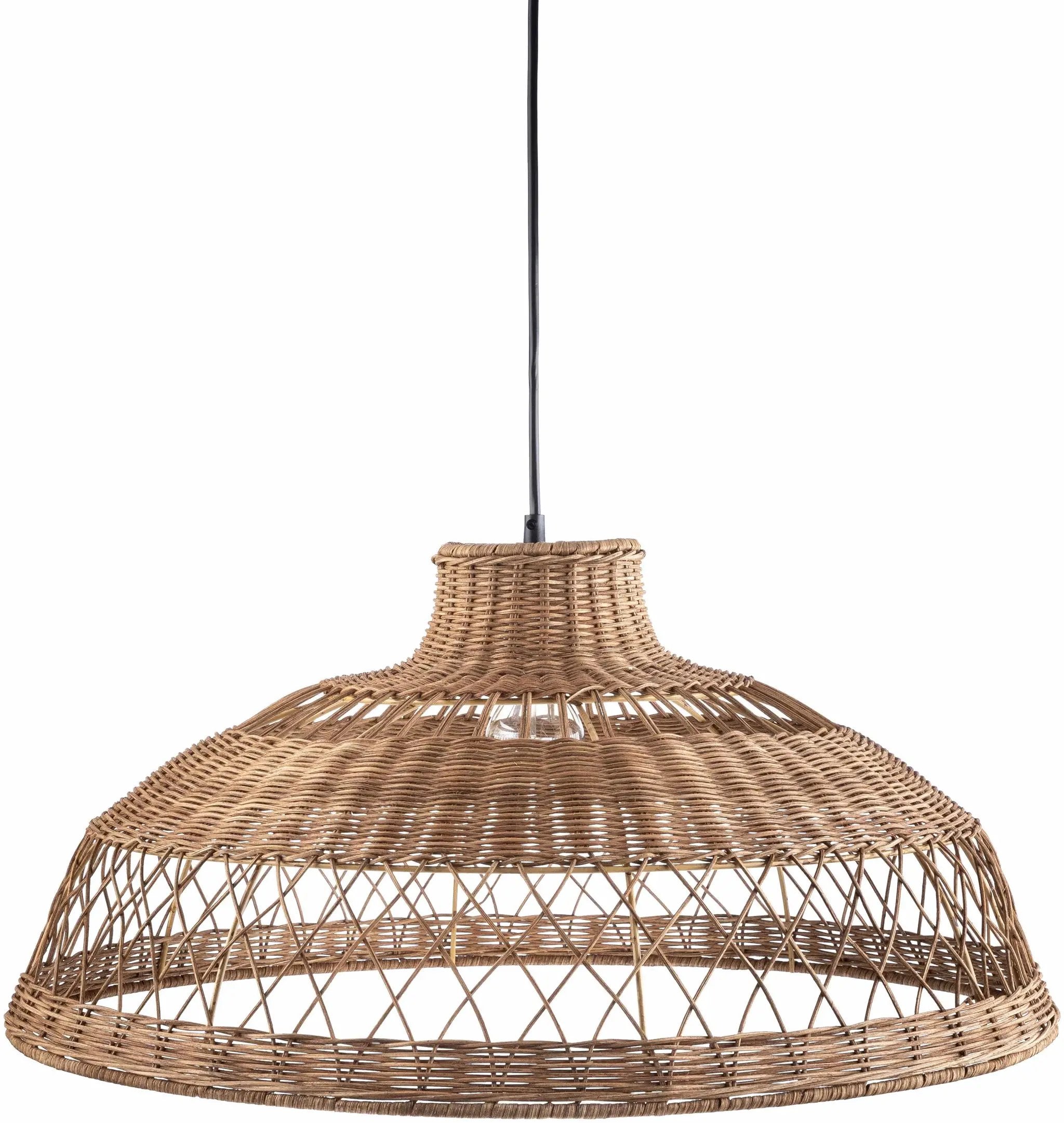 Bailleval Dark Brown Rattan Pendant by Boutique Rugs