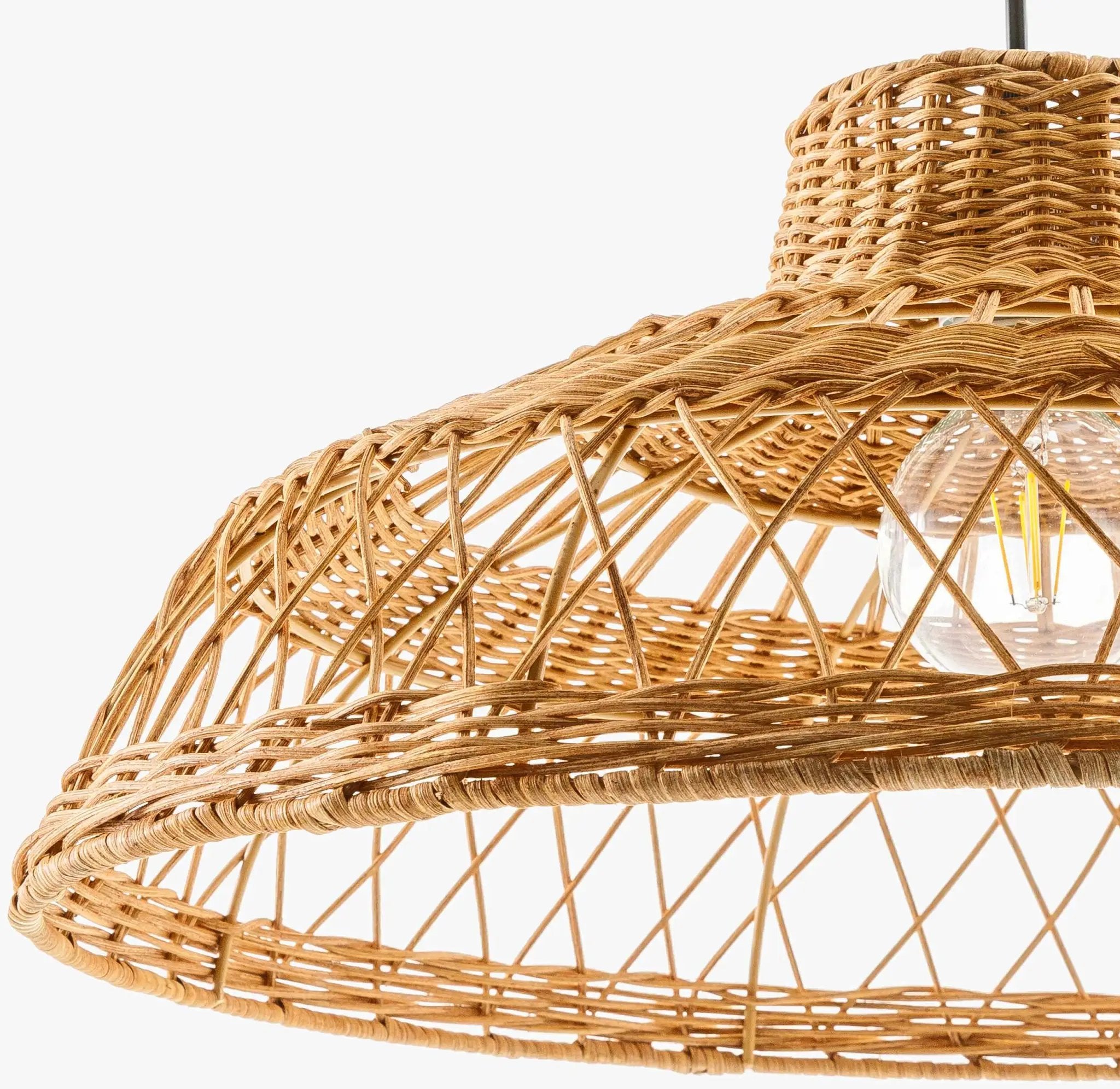 Bailleval Dark Brown Rattan Pendant by Boutique Rugs