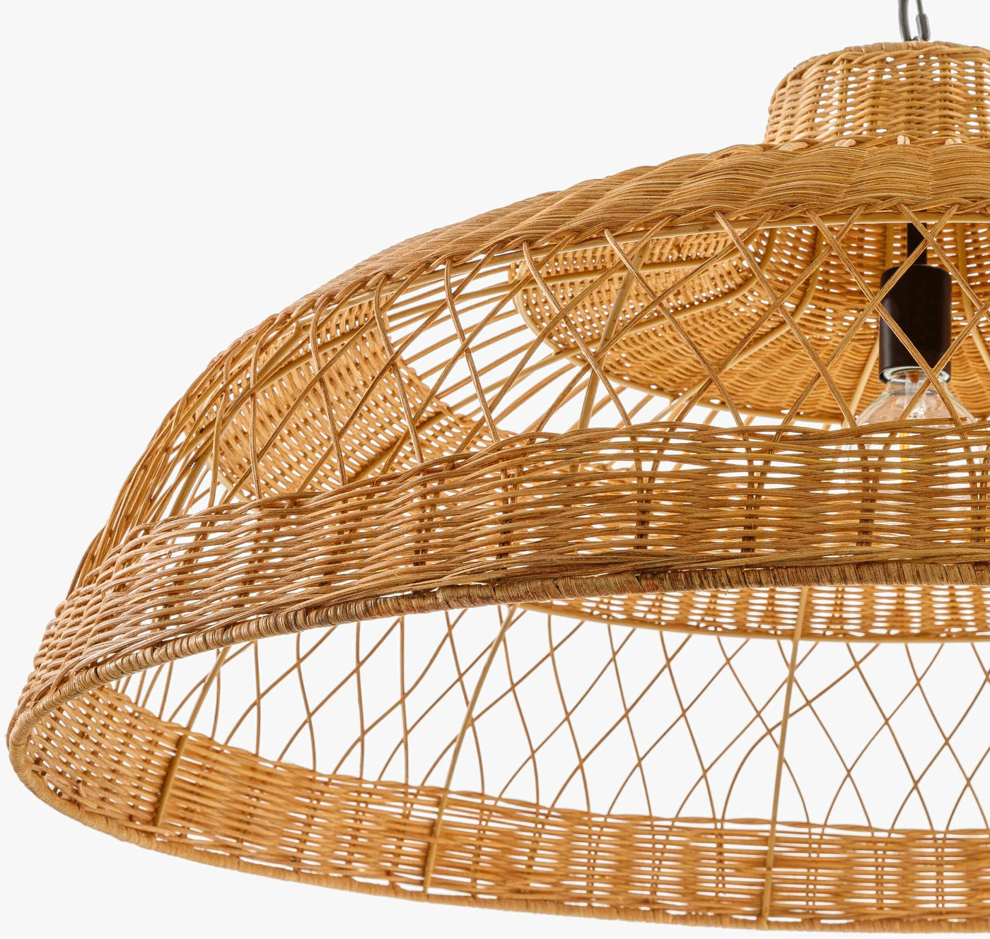 Bailleval Dark Brown Rattan Pendant by Boutique Rugs