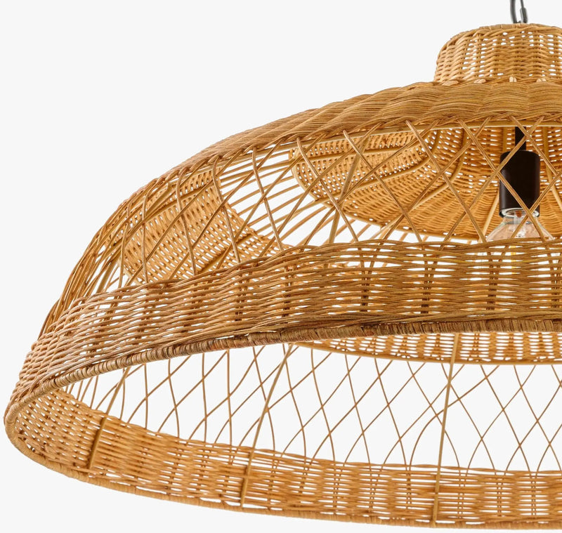 Bailleval Dark Brown Rattan Pendant by Boutique Rugs