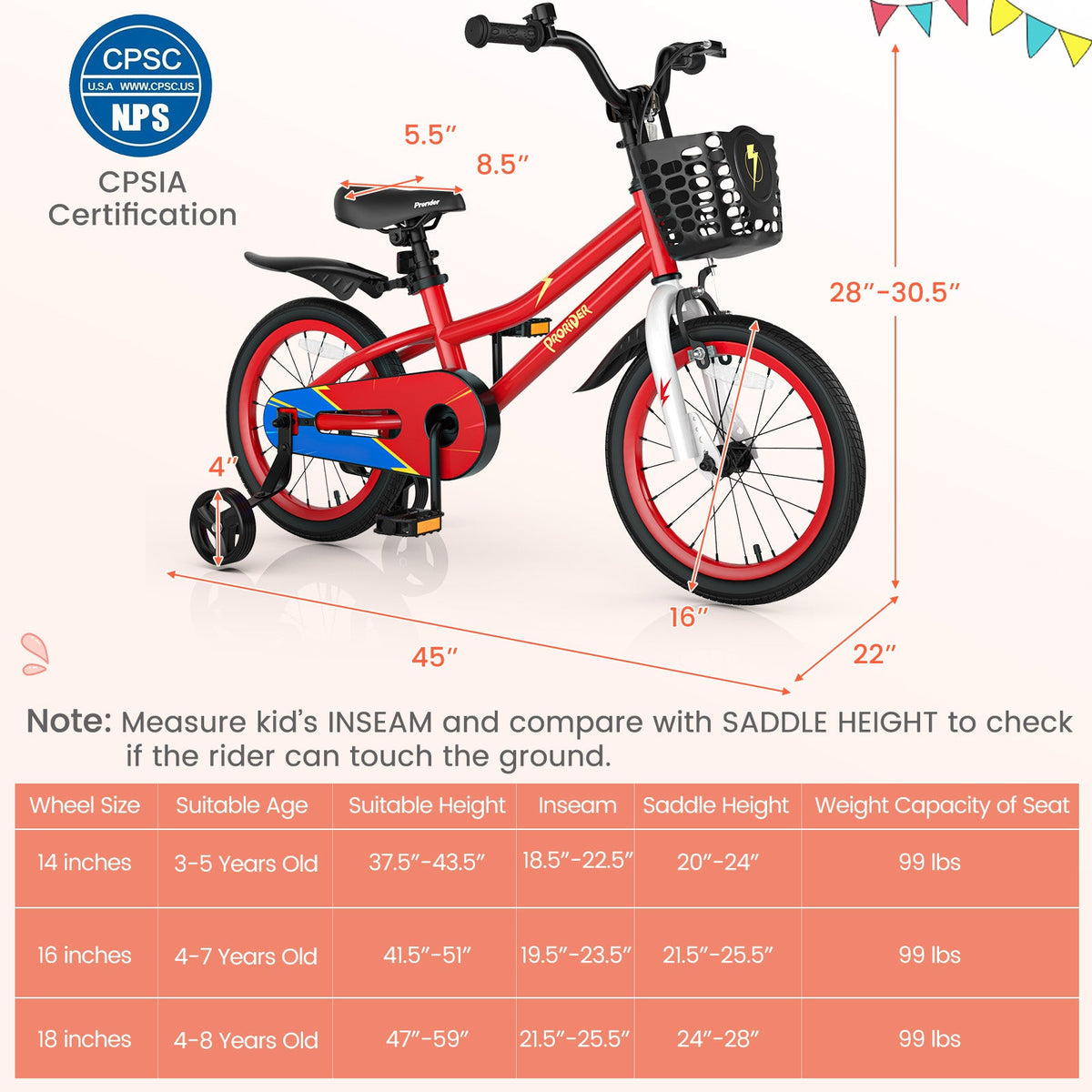 16 Inch Kids Bike with Removable Training Wheels, photo 10 of 12