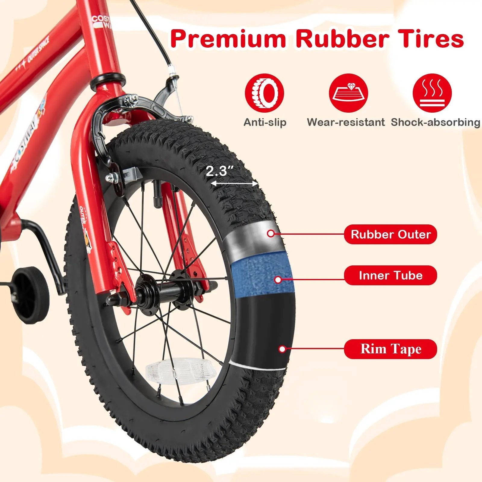 16-Inch Kids Bike Ages 4-7 with Handbrake and Coaster Brake and Bell Ring-16 inches by DirectDeals