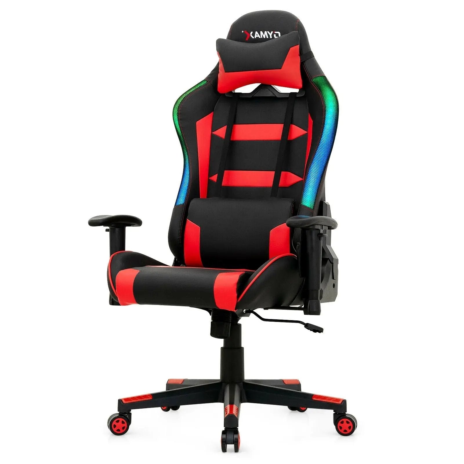 Adjustable Swivel Gaming Chair with LED Lights and Remote by DirectDeals