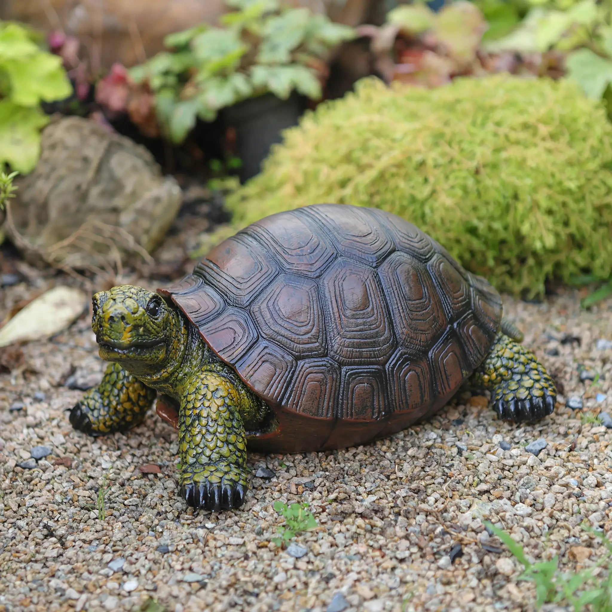 Realistic Ceramic Turtle Statue for Outdoor Garden Decor by House Of Avana