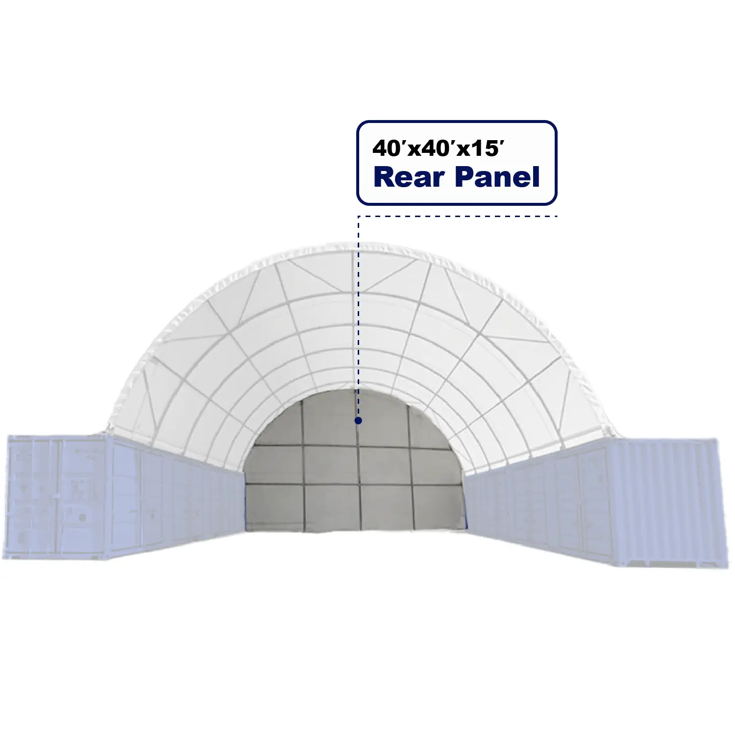 Back Wall for Container Canopy Shelter 40'x40'x15' by Chery Industrial