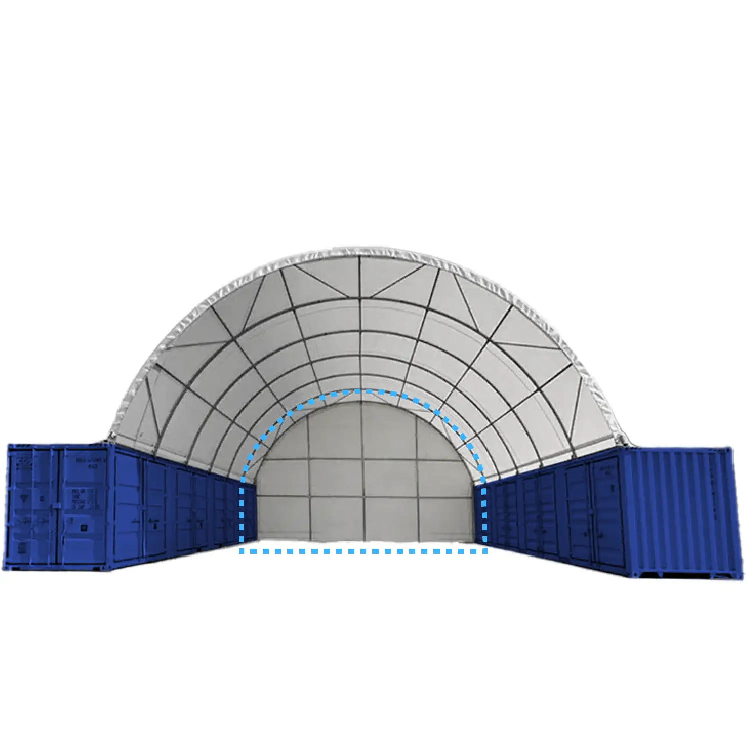 Back Wall for Container Canopy Shelter 40'x40'x13' by Chery Industrial