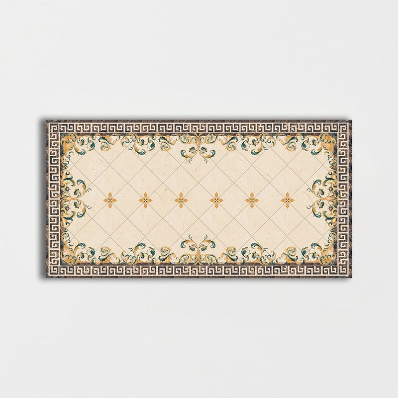 Rectangular Aluminum Backed Multi Finish Carolina Marble Medallions 3x5 Marble Multi Finish 6x6 Medallions