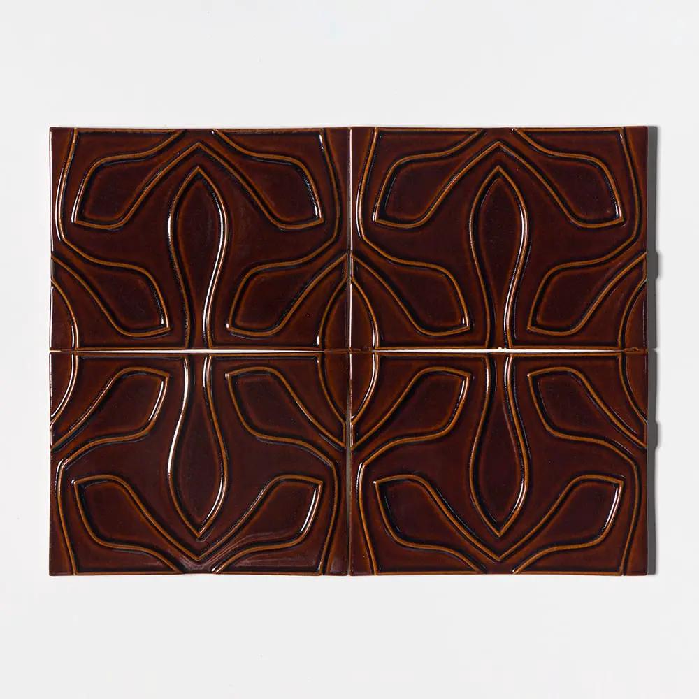 Red Glossy Ceramic Accent Tiles 6x8 closeup 1