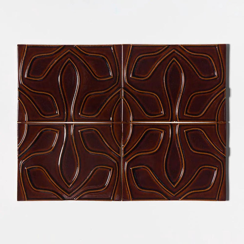 Red Glossy Ceramic Accent Tiles 6x8 closeup 1