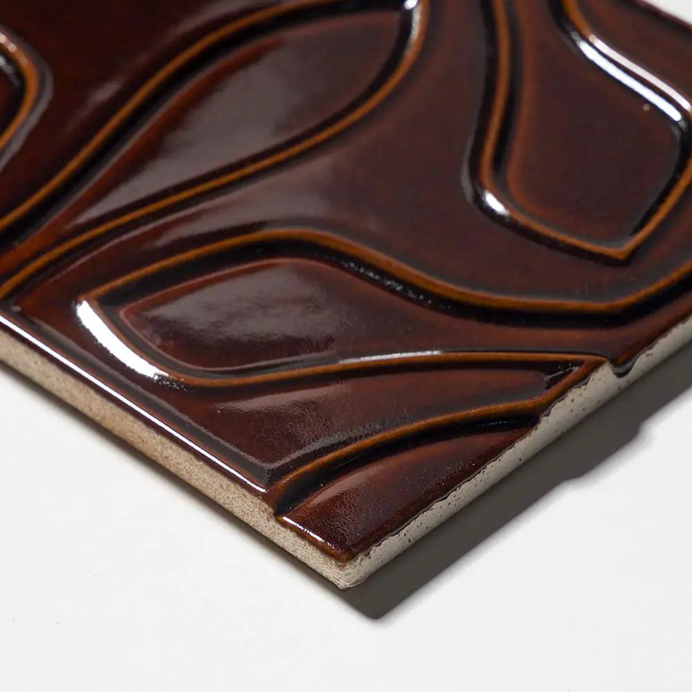Red Glossy Ceramic Accent Tiles 6x8 closeup 2