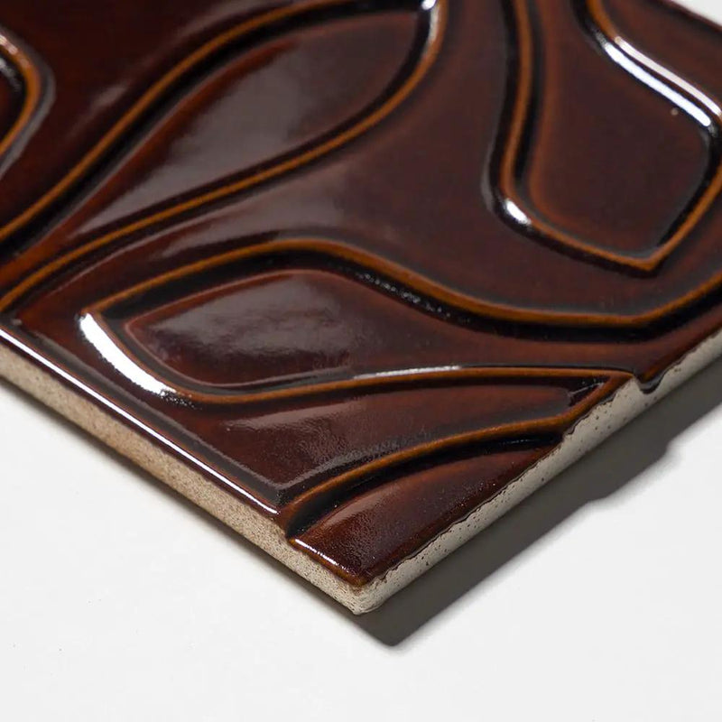 Red Glossy Ceramic Accent Tiles 6x8 closeup 2
