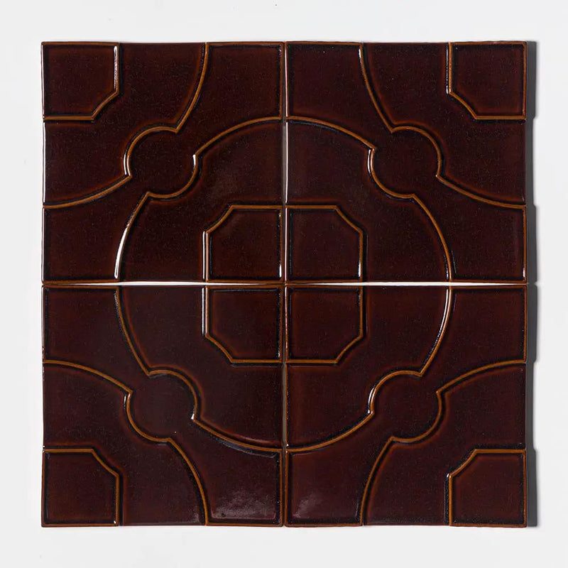 Red Glossy Ceramic Accent Tiles 8x8 closeup 1
