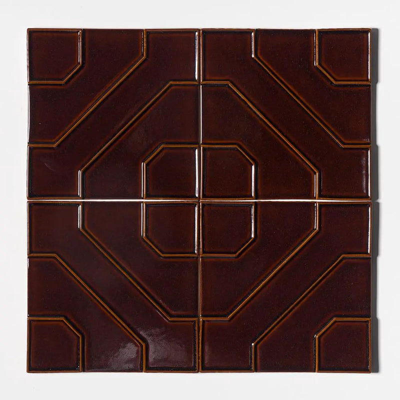 Red Glossy Ceramic Accent Tiles 8x8 room scene 3