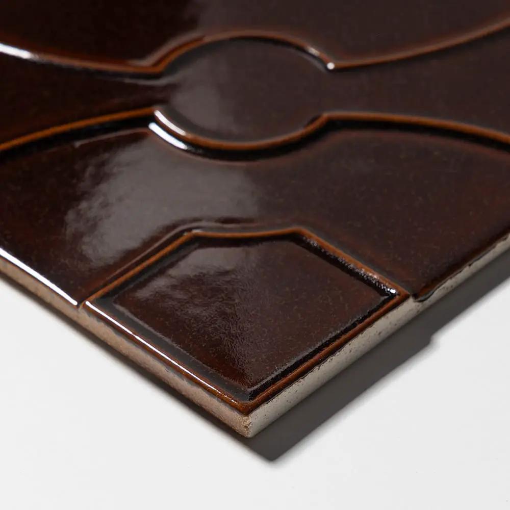 Red Glossy Ceramic Accent Tiles 8x8 closeup 3