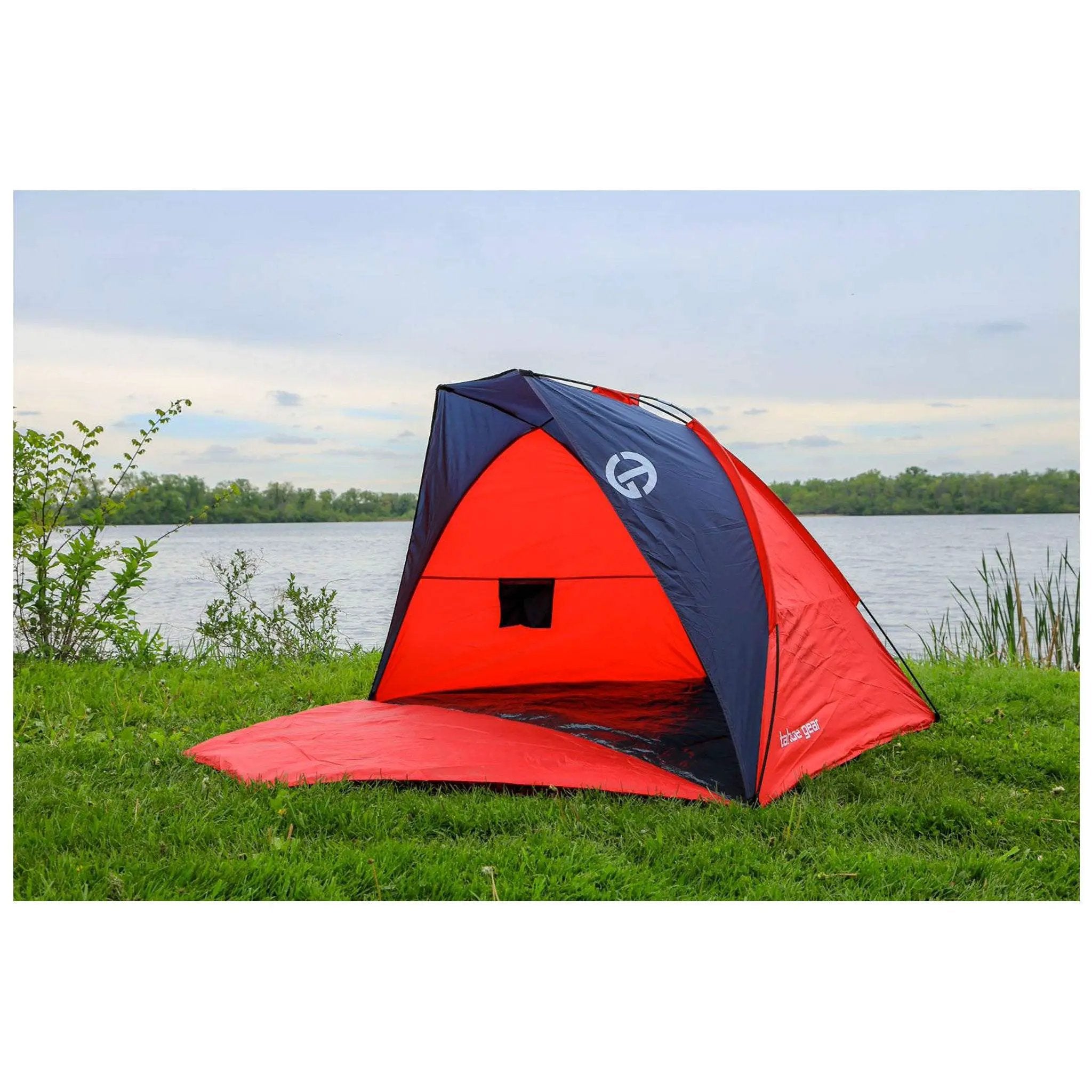 Tahoe Gear Cruz Bay Summer Sun Shelter and Beach Shade Tent Canopy - Coral Red by Selzalot