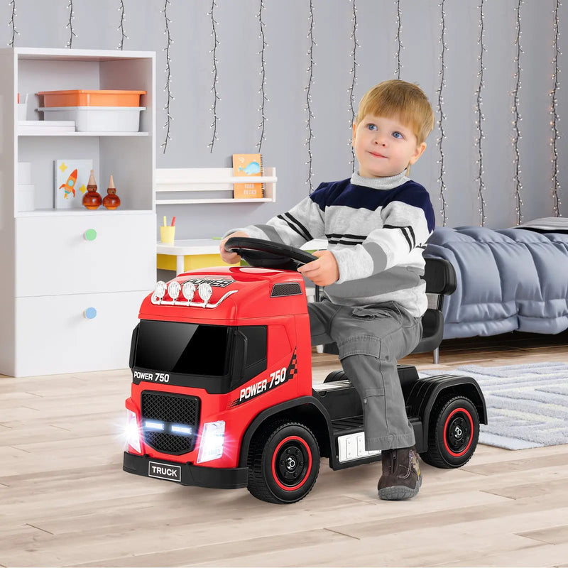 6V Kids Electric Ride-on Truck with Height Adjustable Seat-Red by DirectDeals